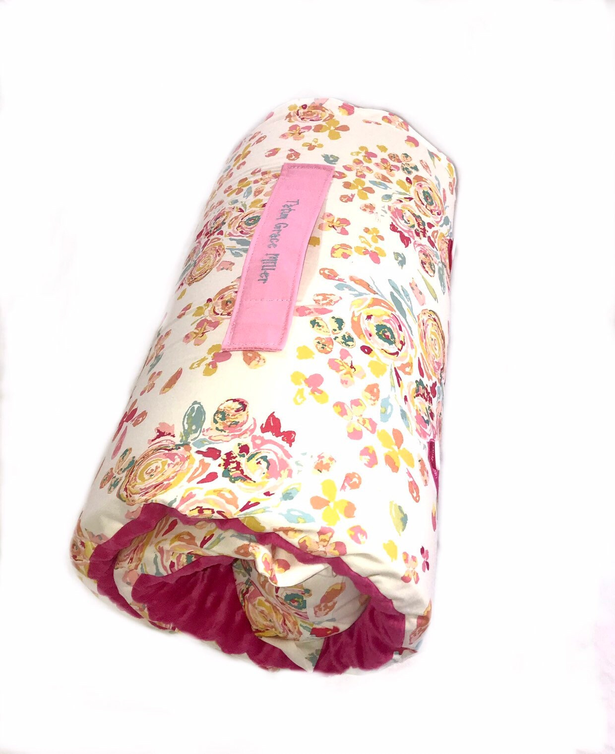 Floral preschool ultraplush kids nap mat, personalized daycare toddler