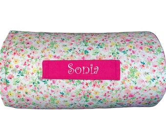 Personalized Floral Nap Mat: Minky Blanket, Removable Pillow