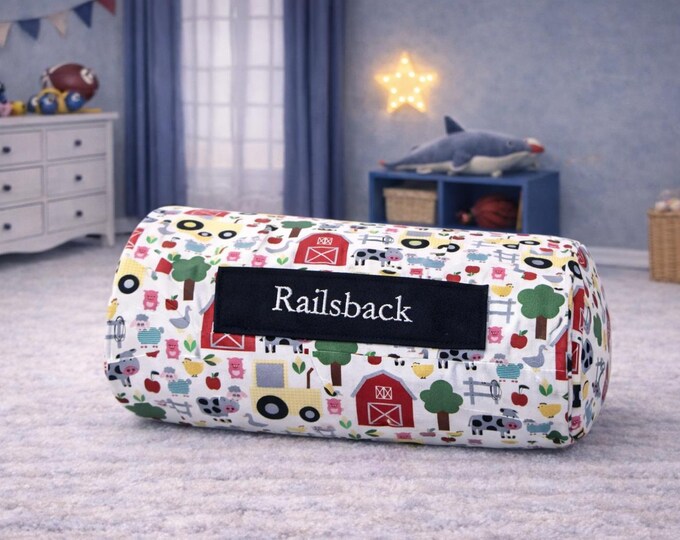 Farm Nap Mat: Personalized Embroidered Name, Cozy Plush Insert
