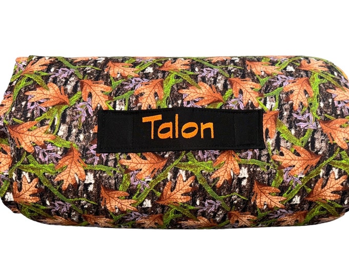 Orange Blaze: Camouflage-Themed All-in-One Nap Mat with Custom Embroidered Name – Perfect for Home or School Adventure Naps