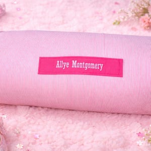 Pink Seersucker Nap Mat: Custom Embroidered Name, Removable Pillow