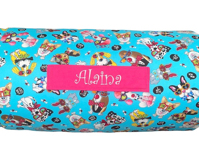 Pawsome Dreams: Dogs Rule-Themed All-in-One Nap Mat with Custom Embroidered Name – Perfect for Home or School Cozy Canine Naps