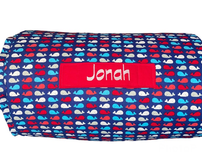 Whimsical Baby Whales: Personalized Nap Mat for Daycare Bliss and On-the-Go Nautical Dreams with Customized Name!