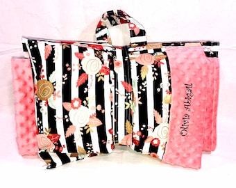 Piper Floral Whimsy: Blush Kindermat Cover Set for Daycare Nap Time – Infuse Comfort with Elegant Blooms for a Serene and Restful Experience