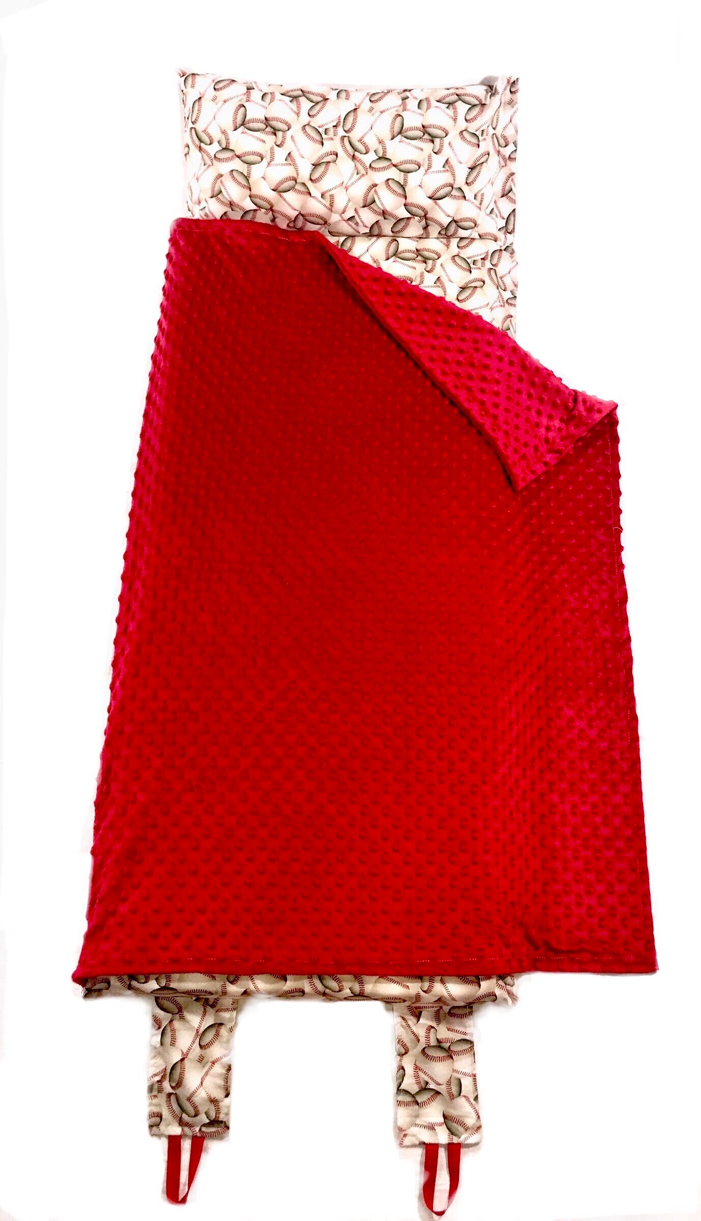 Baseballs preschool ultraplush kids nap mat, personalized daycare