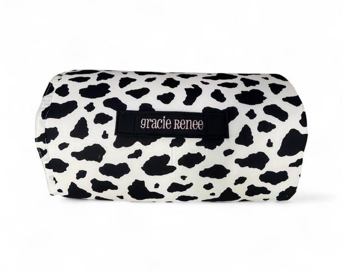 Cow Print Nap Mat: Removable Pillow, Daycare Ready