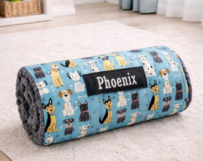 Personalized Dogs Nap Mat: Daycare Travel Pillow