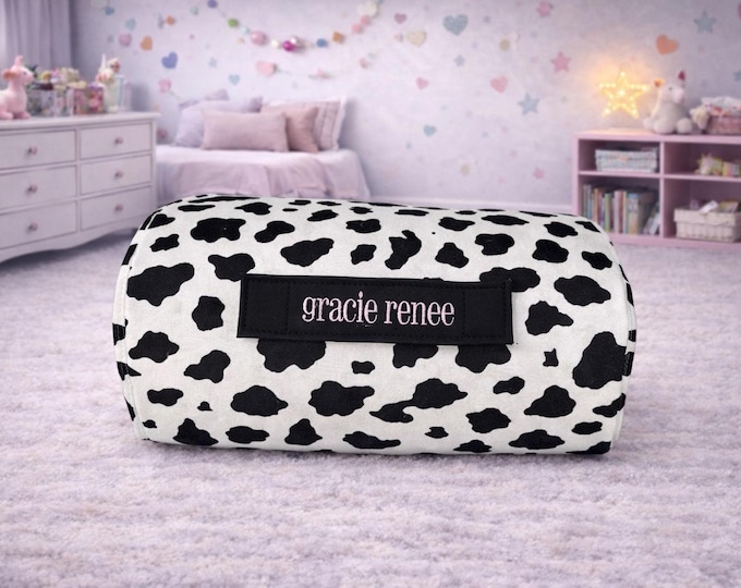 Cow Print Nap Mat: Removable Pillow, Daycare Ready
