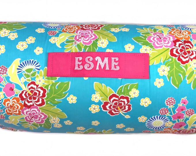 Custom Embroidered Tropical Nap Mat: Floral Paradise Travel Bed