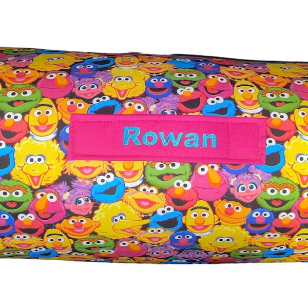 Sesame Street Dreams: All-in-One Nap Mat with Embroidered Name – Perfect for Cozy Naps at Home or School with Beloved Characters