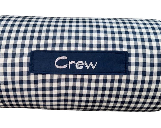 Navy Buffalo Elegance: All-in-One Nap Mats with Custom Embroidery – Ideal for School or Travel, Classic Comfort in Navy Buffalo Plaid