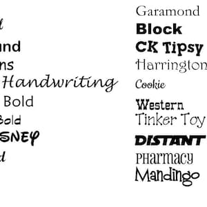 May include: A black and white image showcasing a variety of font styles. The image displays different font names such as "Arial Round", "Comic Sans", "Walt Disney", and "Distant Galaxy". The fonts vary in style, from bold to script.