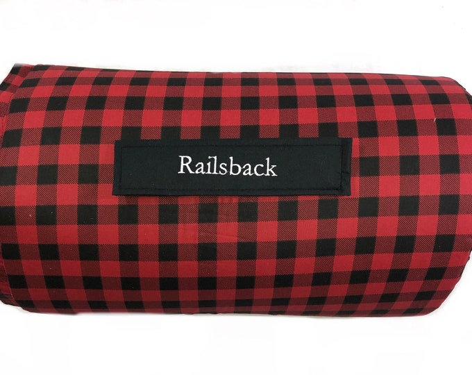 Plaid Paradise: Personalized Red and Black Nap Mat for Daycare Comfort and On-the-Go Naptime Bliss with Customized Name