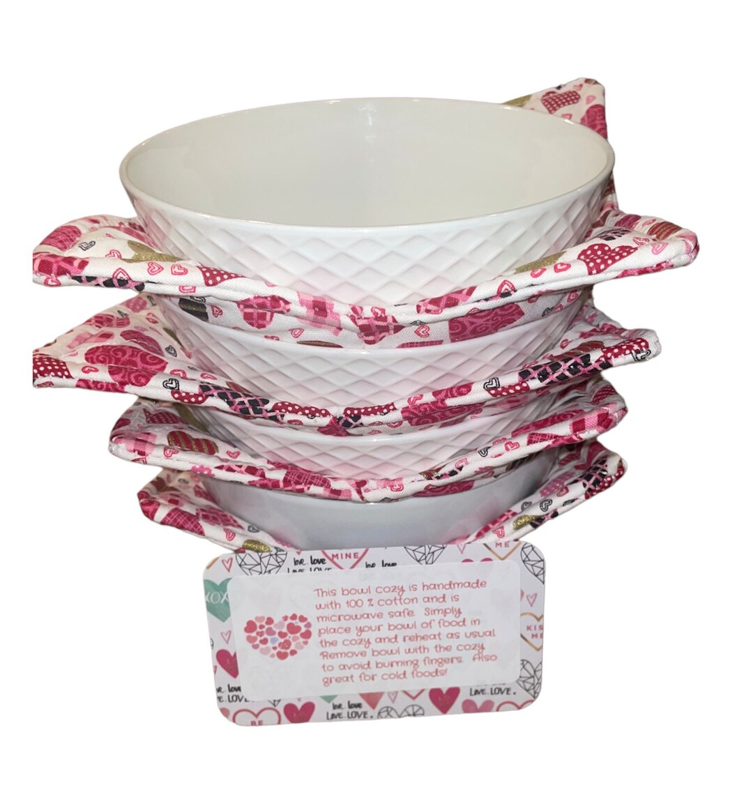 4 Valentines Microwave Bowl Huggers, Multipurpose Microwave Bowl Holder