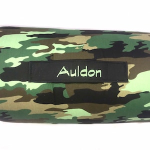 Camo Comfort: Personalized Green Camouflage Nap Mat for Daycare and On-the-Go Naps