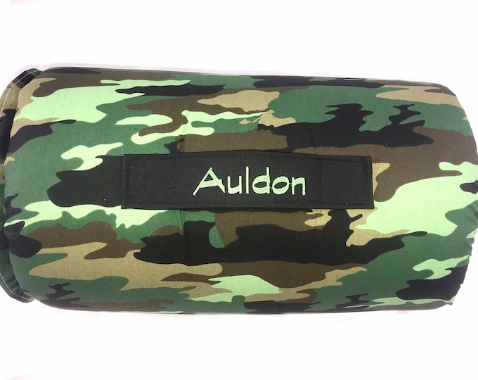 Camo Comfort: Personalized Green Camouflage Nap Mat for Daycare and On-the-Go Naps