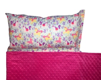 Whimsical Wonders: Personalized Unicorn Nap Mat for Daycare Adventures and On-the-Go Naptime Bliss with Customized Name
