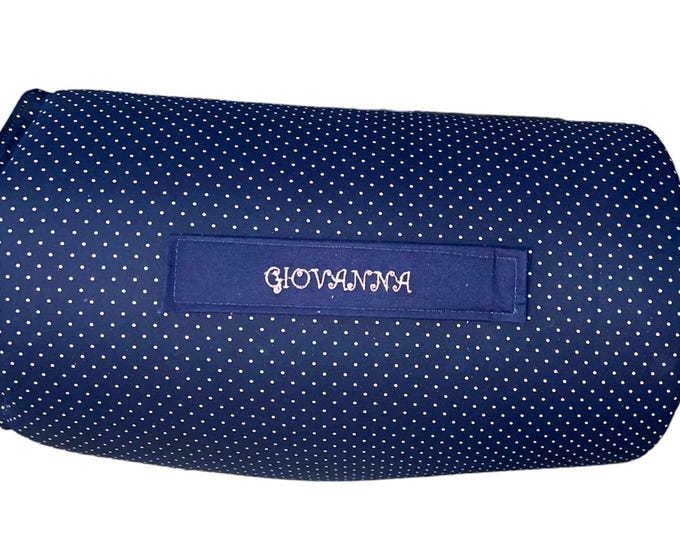 Personalized Navy Polka Dot Nap Mat: All-in-One Comfort