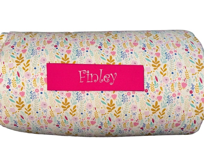 Whimsical Vine Blooms: All-in-One Nap Mat  Perfect for School or Travel, Delicate Floral Elegance for Personalized comfort on every journey
