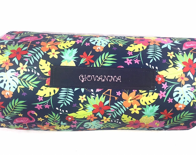 Tropical Paradise: Flamingo Floral All-in-One Nap Mat – Ideal for School or Travel, Vibrant Comfort Personalized for every little journey