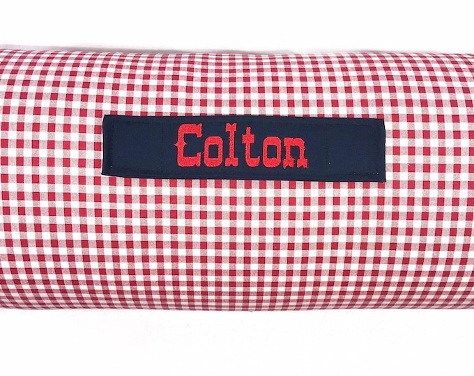 Red Gingham Nap Mat: All-in-One, Custom Embroidery