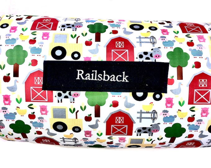 Barnyard Dreams: Farm-Themed All-in-One Nap Mat with Personalized Embroidered Name – Cozy Comfort for Home or School Adventures