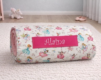 Personalized Fairy Ballerina Nap Mat | Pink Minky Blanket, Toddler Daycare