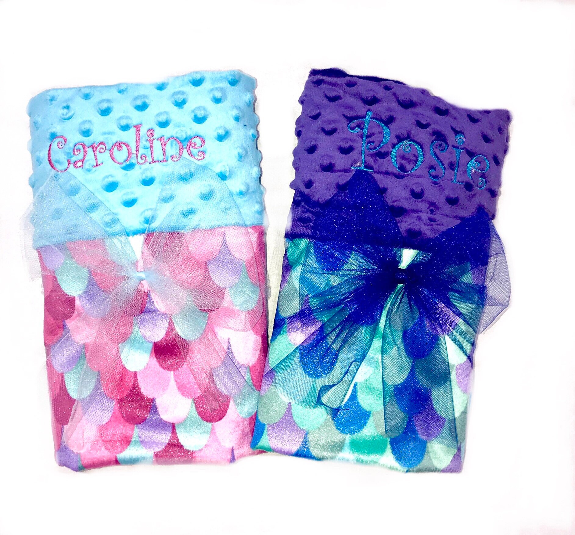 Personalized/ Monogrammed Mermaid Blanket with purple Minky Etsy