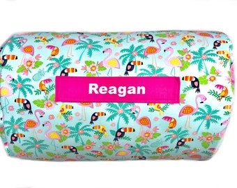 Tropical Harmony: Personalized Toucans & Flamingos Nap Mat for Daycare Delight and On-the-Go Naptime with Customized Name