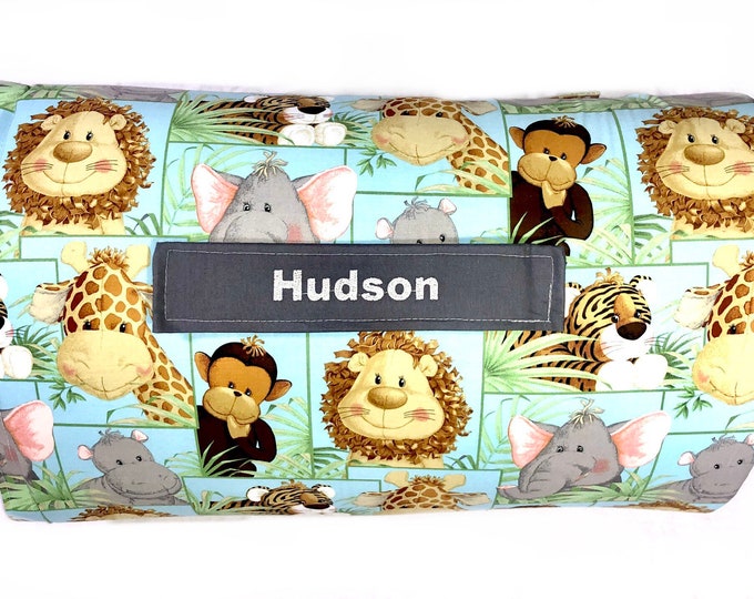 Wild Adventures: Personalized Animal World Nap Mat for Daycare Explorations and On-the-Go Naptime with Customized Name