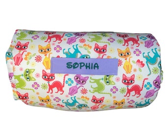 Whisker Wonderland: Personalized Colorful Cats Nap Mat for Daycare Bliss and On-the-Go Naptime with Customized Name