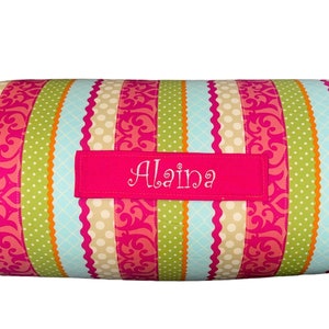 Personalized Pink Stripe Nap Mat: All-in-One Comfort