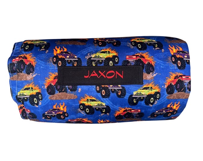 Off-Road ultra-plush Monster Trucks Nap Mat for Tiny Thrill-Seekers
