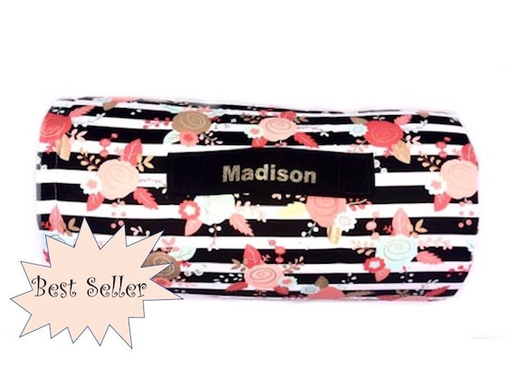 Mint Coral Piper Floral Preschool Memory Foam Kids Nap Mat Etsy