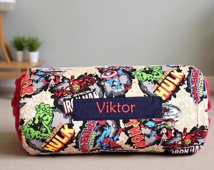 Marvelous Red Personalized Nap Mat: Daycare Delights and On-the-Go Adventures for Your Little Superhero!