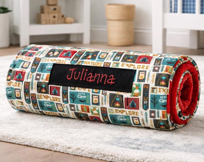 Campfire Dreams Nap Mat: Customizable Comfort for Daycare and On-the-Go Naptimes