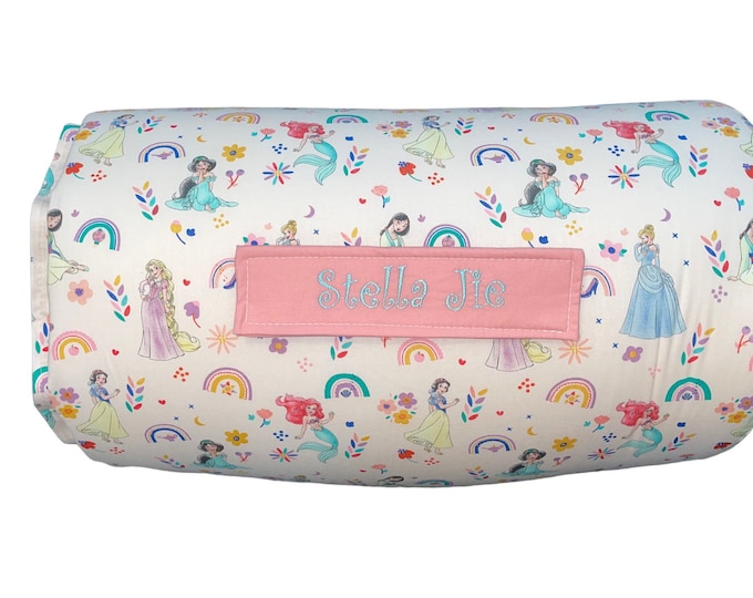 American-made Princess preschool ultra-plush kids nap mat, personalized daycare toddler nap mat, kindergarten nap mat, travel nap mat