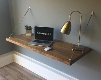 Wall Mounted Floating Desk - Walnut