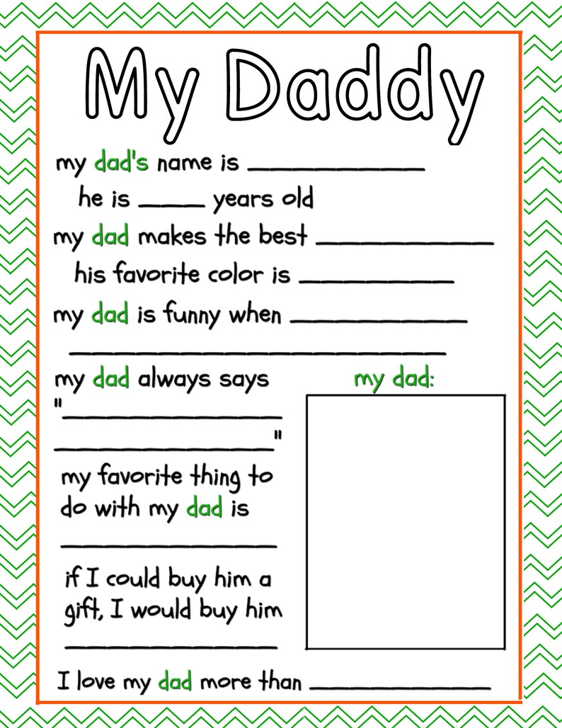 All In excess of My Daddy, Printable, Fathers Working day Present, Boy or girl Questionnaire, Father Birthday Reward graphic relating to All About My Dad Printable named All Relating to My Daddy, Printable, Fathers Working day Reward, Little one Questionnaire, Father Birthday Reward