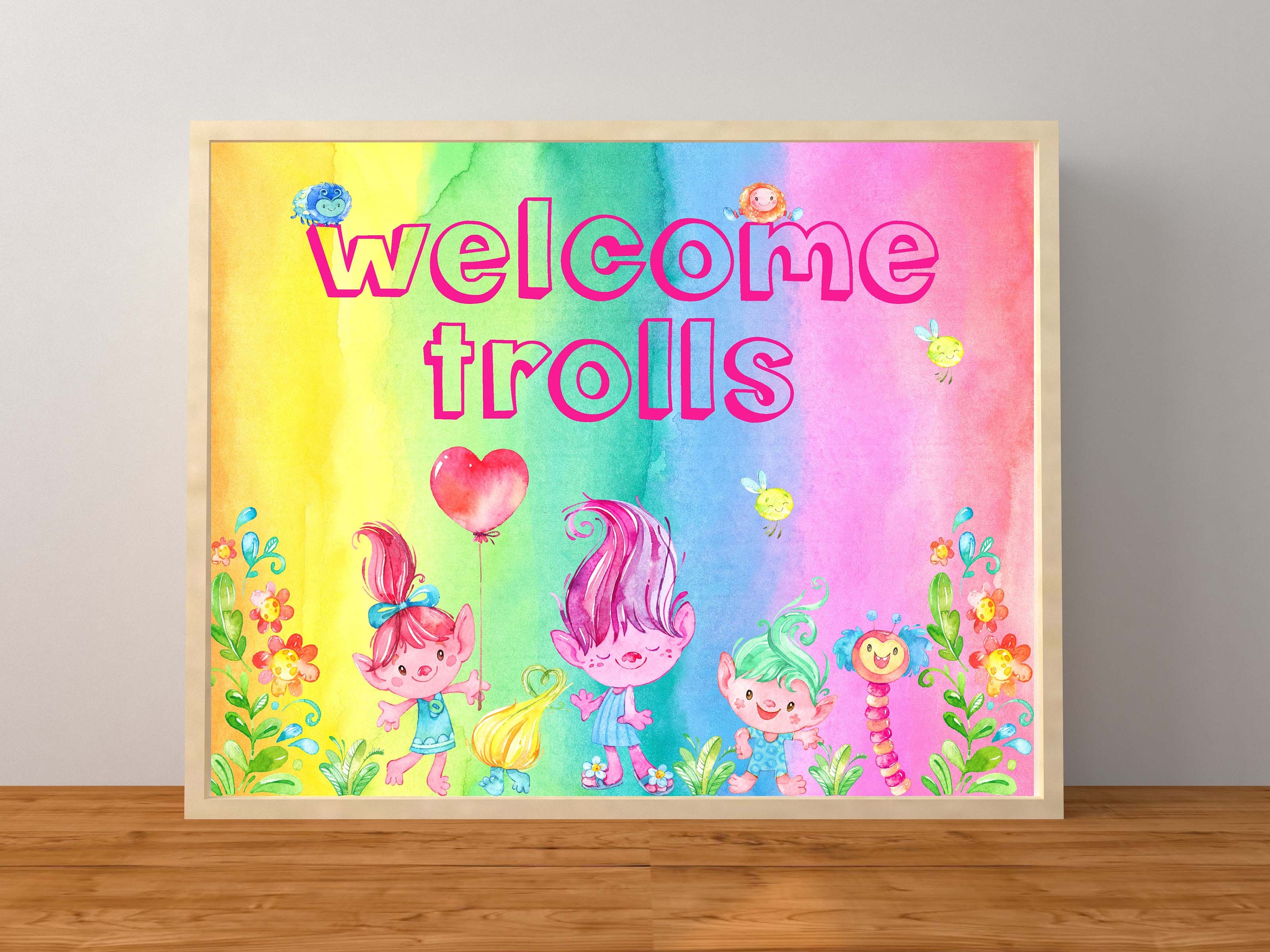 Troll Birthday Get together, Troll Printable, Trolls Welcome Indication, Troll Celebration Printables, Troll Decorations image regarding Printable Trolls named Troll Birthday Social gathering, Troll Printable, Trolls Welcome Indication, Troll Celebration Printables, Troll Decorations