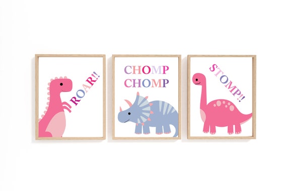 Items Similar To Dinosaur Room Decor Girls Nursery Print