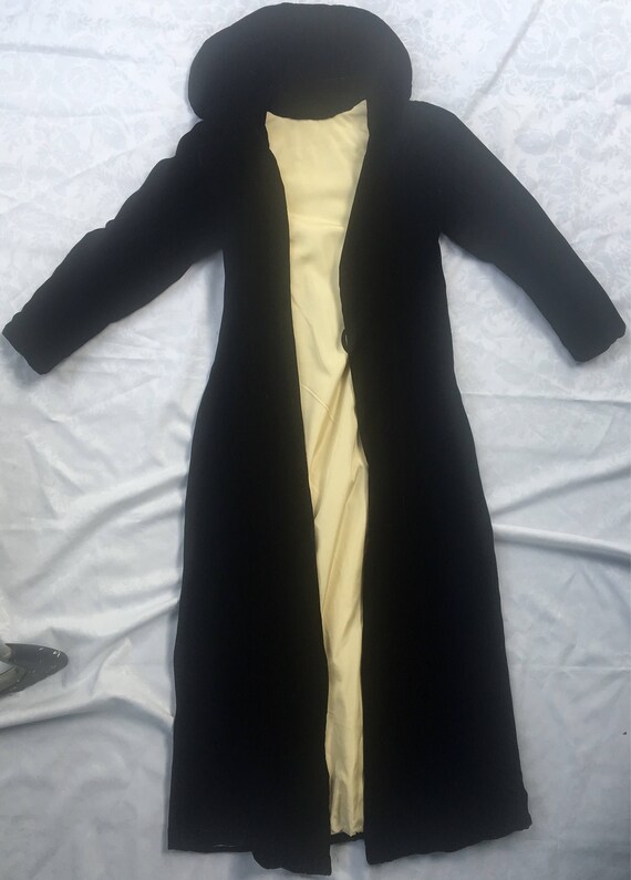 1920's black velvet opera coat