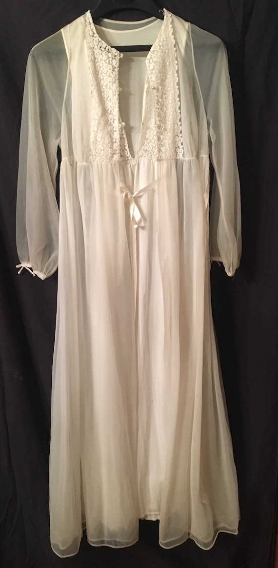 1960's bridal peignoir set, long gown and robe
