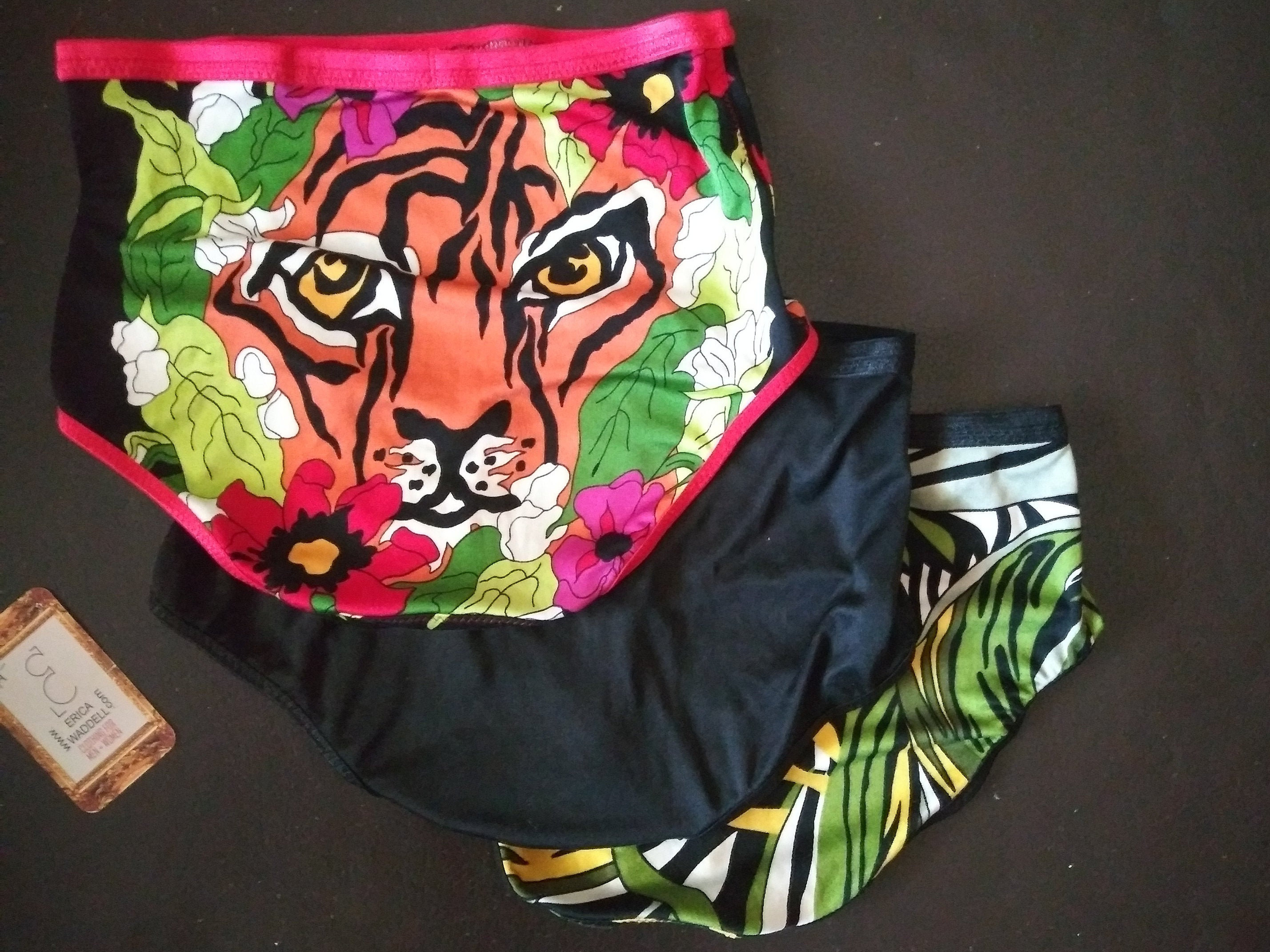 Wild Animal 3-pack Silk Lingerie Set Animal Print 100% Pure Silk Jersey