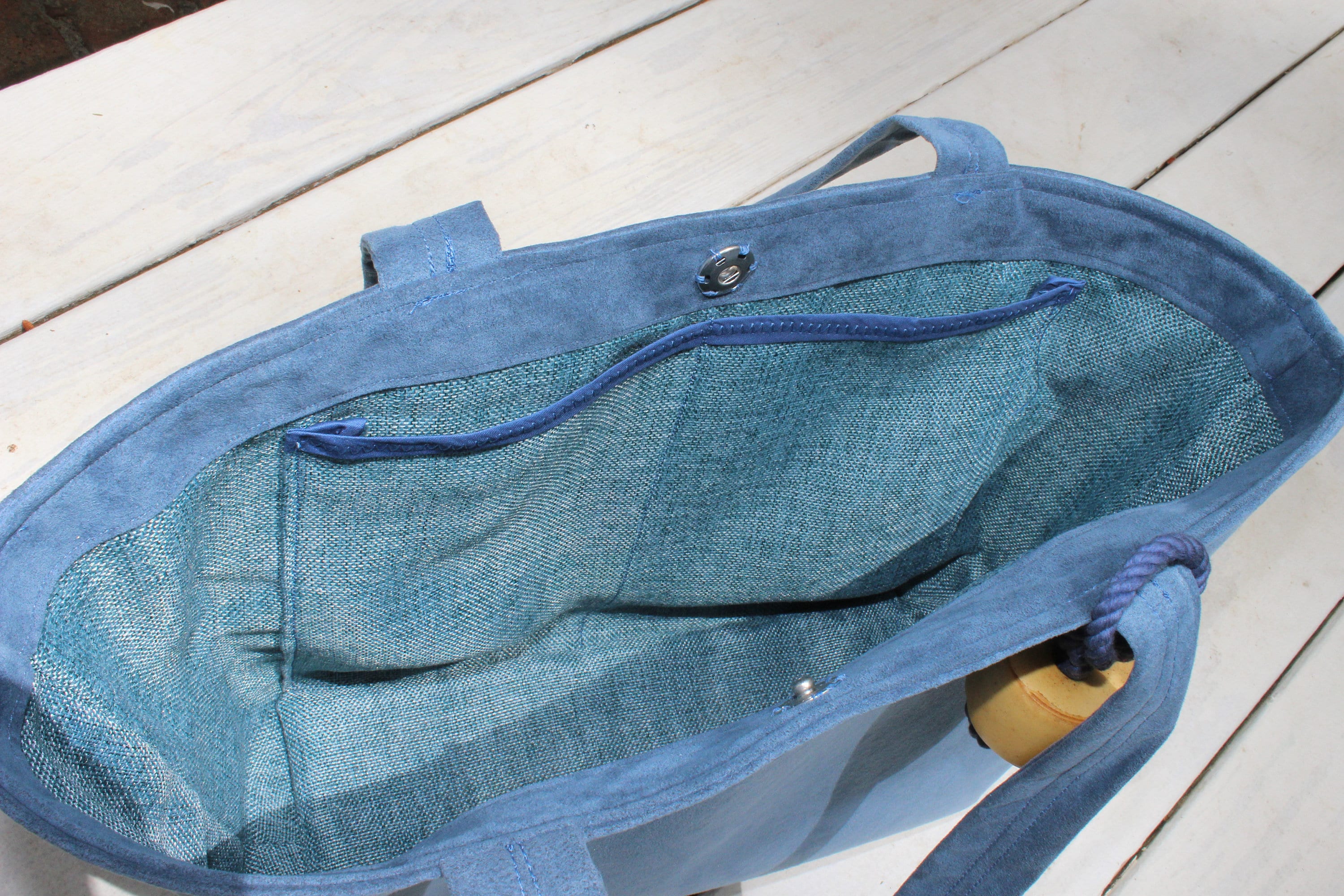 Blue Suede Tote Bag Stain Resistant Faux Suede Bag Suede Shoulder Bag Essential Tote Etsy Canada