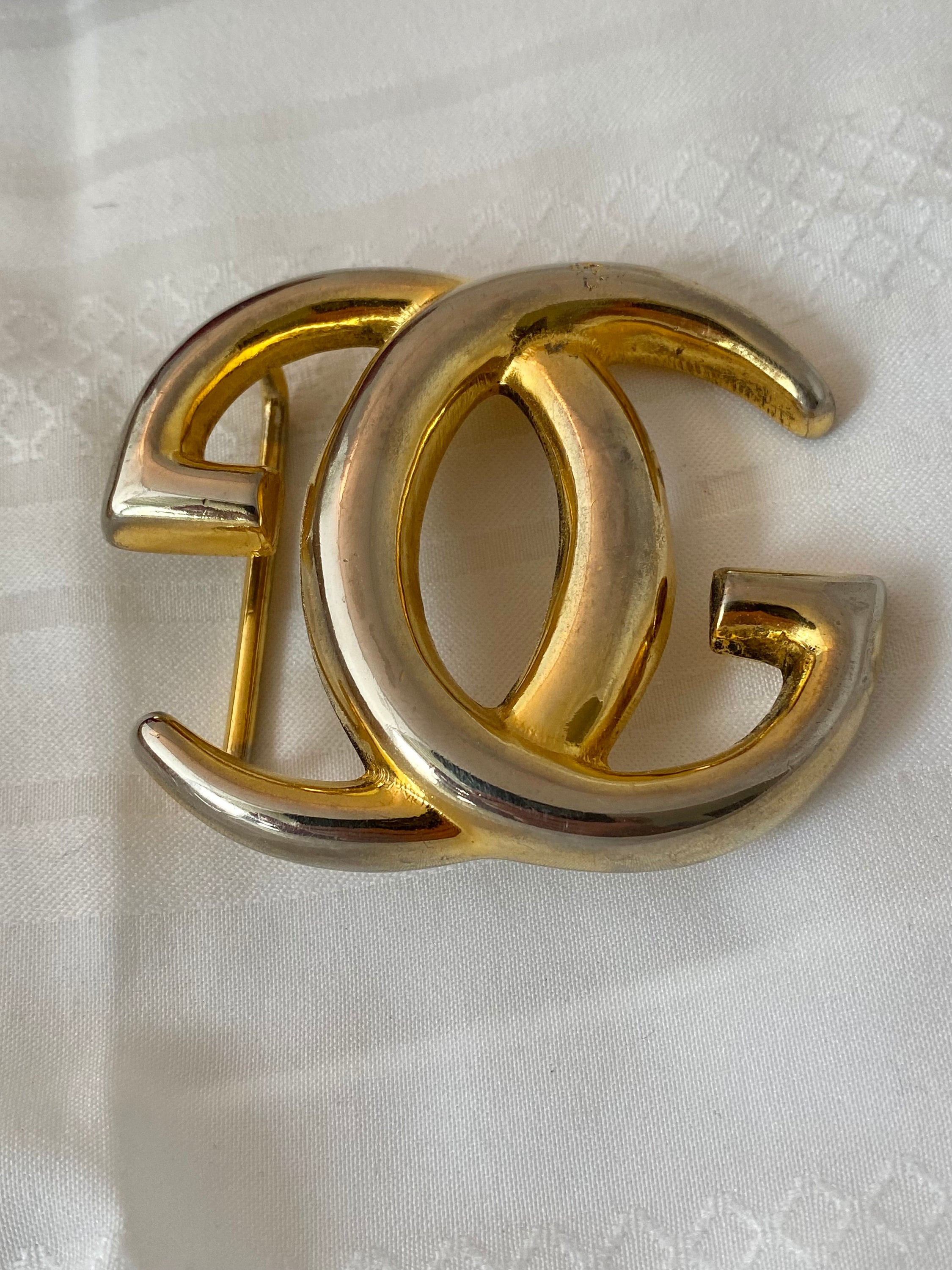 Vintage Iconic GUCCI Gold Enamel Buckle Belt