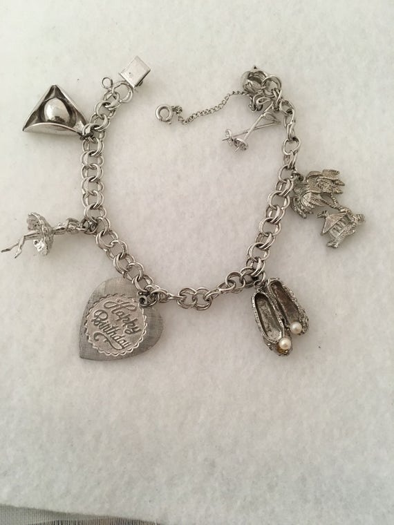 Charms Pom Pom Bracelet 925 Sterling Silver 6 Cha… - image 4