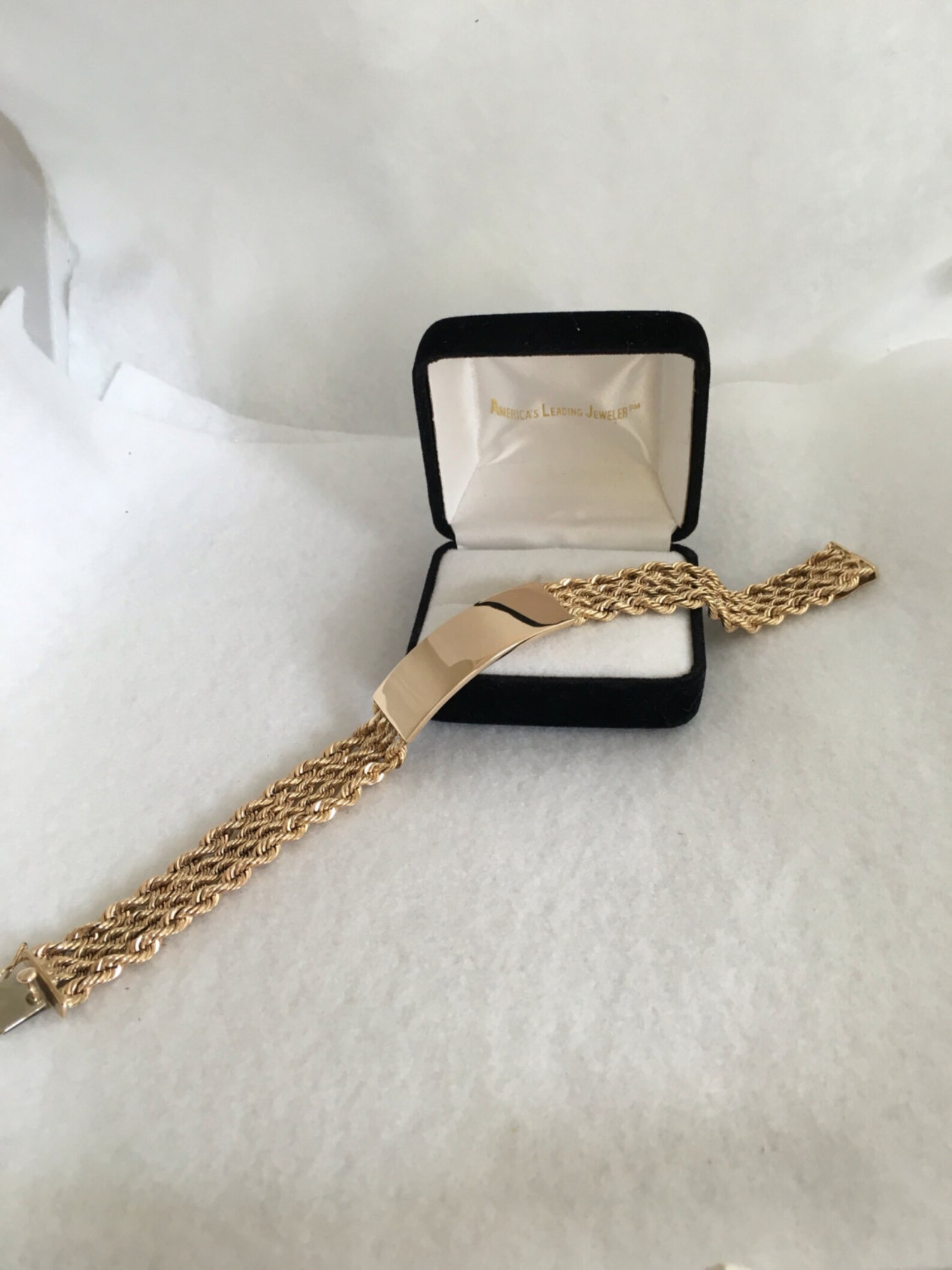 Heavy 14K Solid Gold Mens Men's Id Rope Gold Link Bracelet Etsy