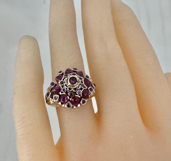 18K Solid Gold Princess Thai Natural Ruby Natural… - image 1