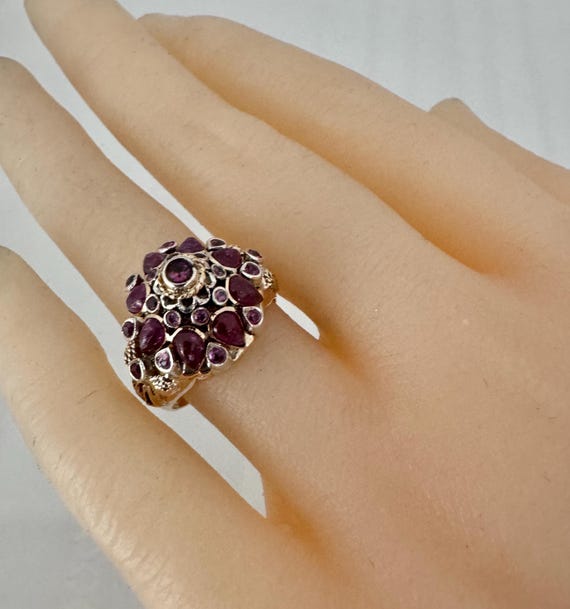 18K Solid Gold Princess Thai Natural Ruby Natural… - image 6